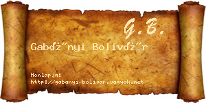 Gabányi Bolivár névjegykártya